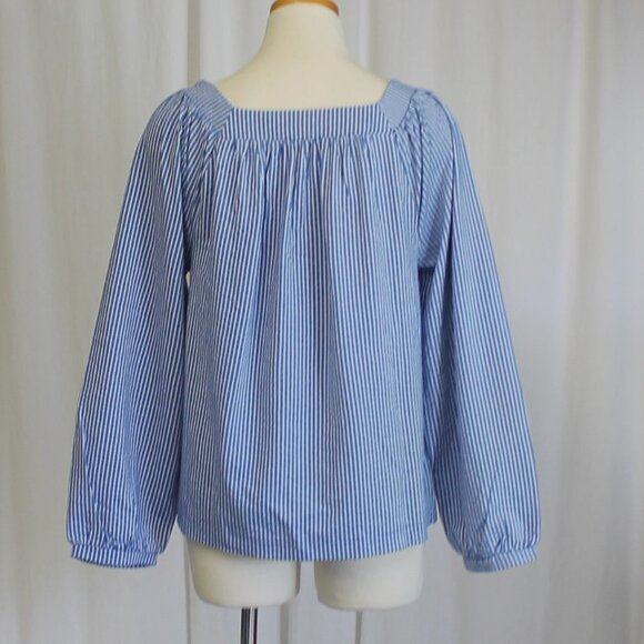 J Crew Square Neck Top In Stretch Knit Seersucker - Picture 5 of 8